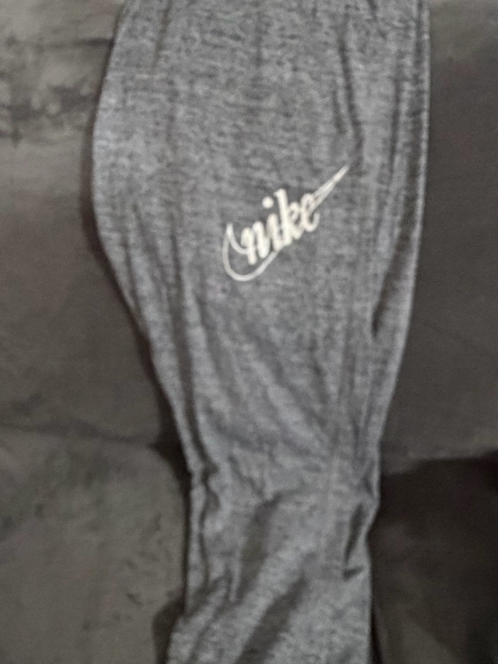 Nike Women's Heather Gray Joggers with White Swoosh
